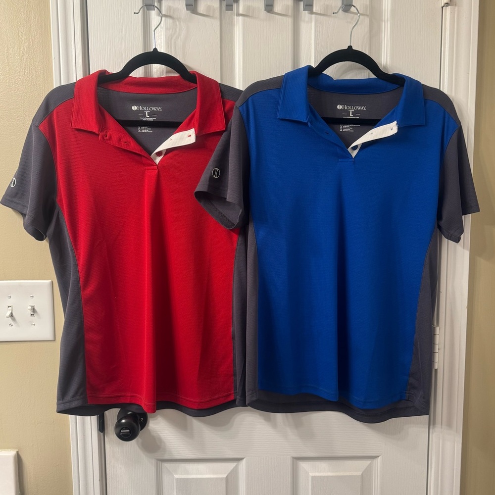 HOLLOWAY NWOT Two Division Polos Women’s Size Large